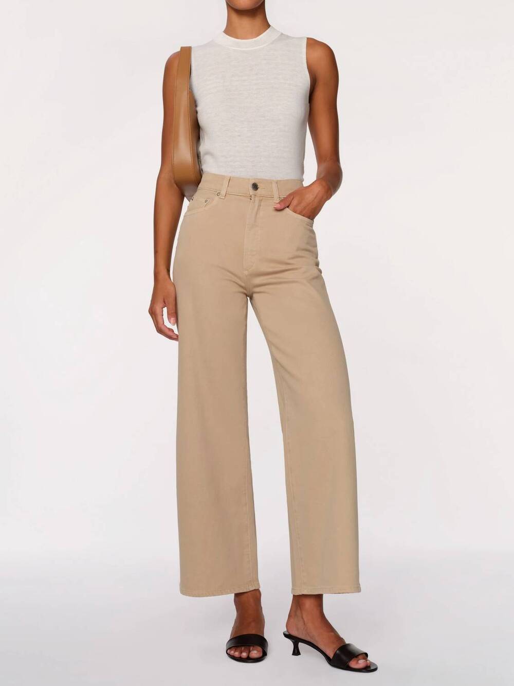 NEW DL1961 - WOMEN'S hepburn wide leg pants in almond